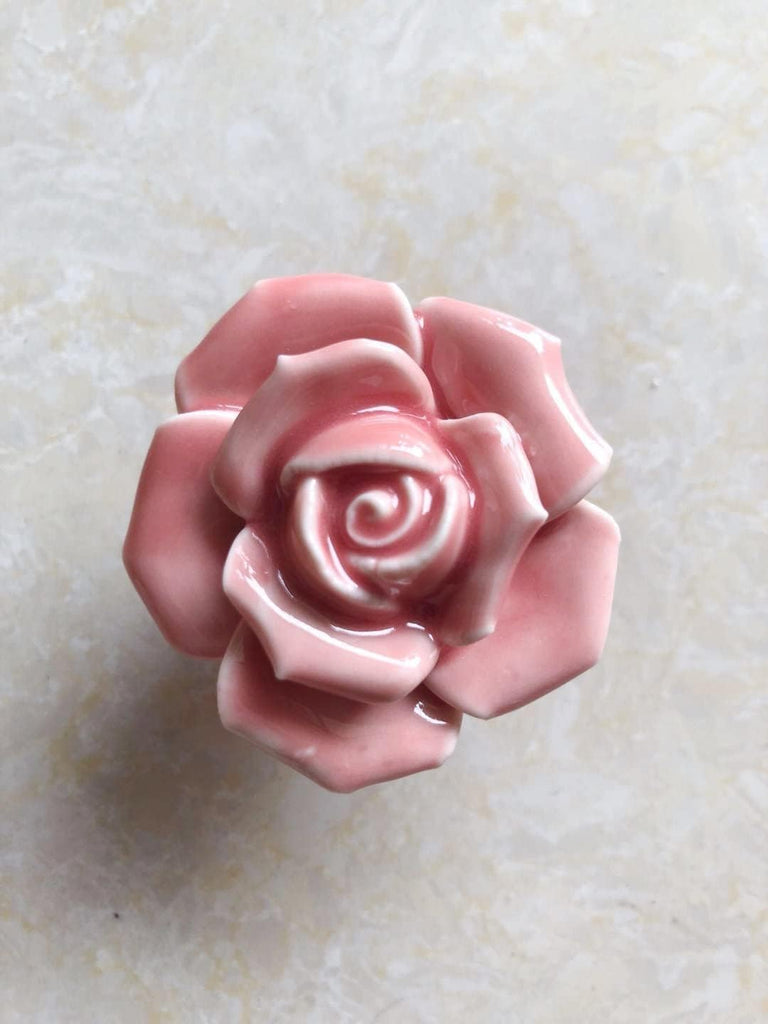 Knobs, 8Pcs Elegant Pink Rose Pulls Flower Ceramic Cabinet Knobs Cupboard Drawer Pull Handles + Scre.