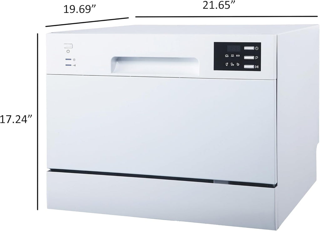 SD-2225DWA Countertop Dishwasher with Delay Start & LED - White
