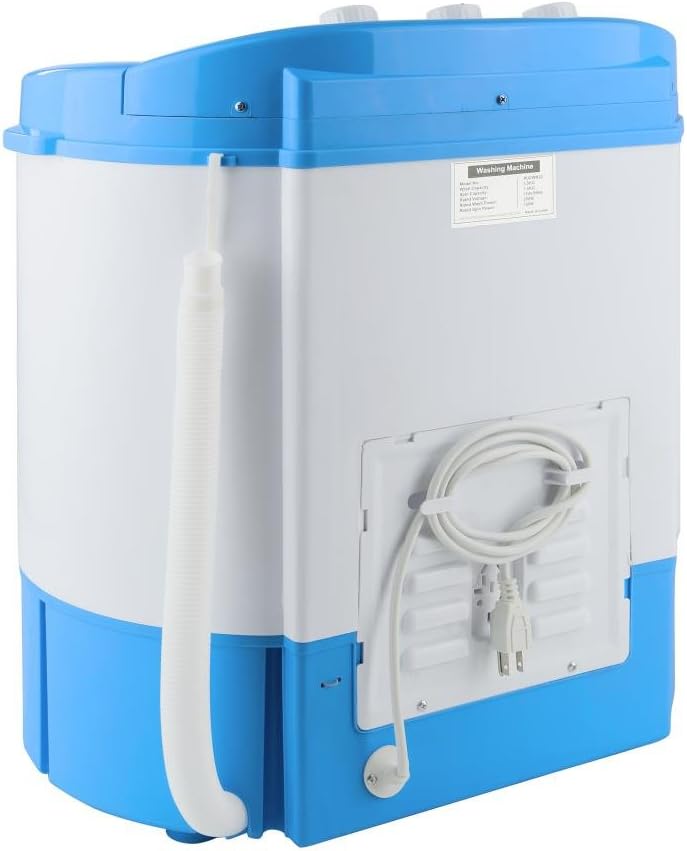 Upgraded Version Portable Washer & Spin Dryer, Mini Washing Machine, Twin Tubs, Spin Cycle w/Hose, 11lbs. Capacity, 110V
