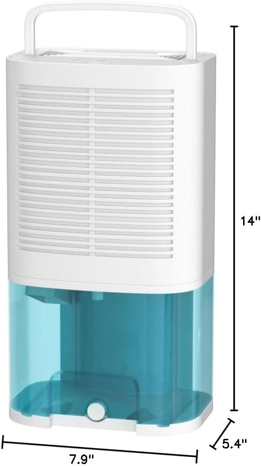 Dehumidifier 68oz(2000ml) Small Dehumidifier with Drain Hose for Up to 650 sq.ft Ultra Quiet Mini Portable Air for