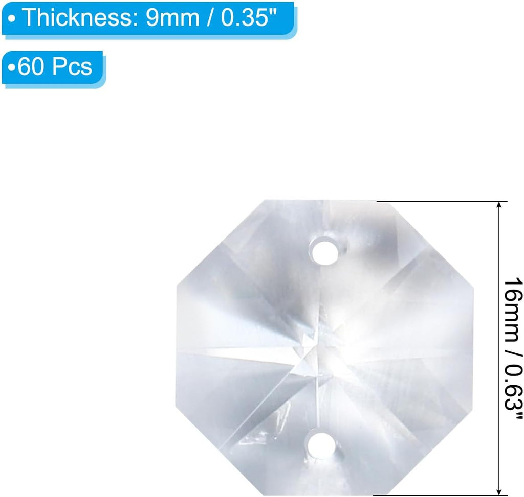 K9 Crystal Octagon Beads 2 Holes Pendants