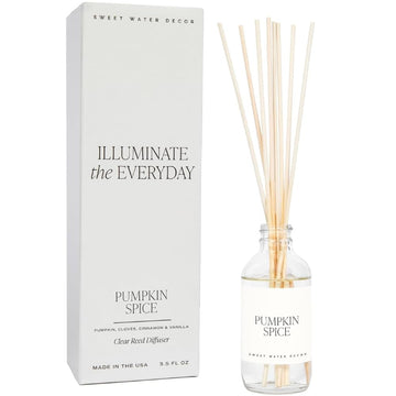 Pumpkin Spice Reed Diffuser Set - Pumpkin, Cloves, Cinnamon, and Vanilla Fall Scented Diffusers - Scent Diffusers
