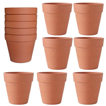 Clay Pot - 12 Pack Large Terra Cotta Plant Pot with Drainage Hole, Terracotta Planter for Indoor Outdoor Plant, 4.7