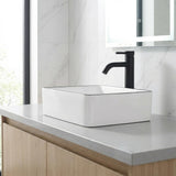 Rectangle Vessel Sink, 16"x12" Above Counter Bathroom Sink Rectangular Small White Ceramic Vessel Sinks for Bathrooms