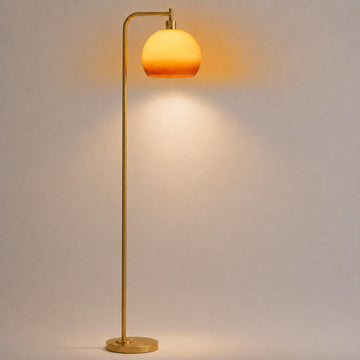 Orange Sunset Arc Mushroom Floor Lamp