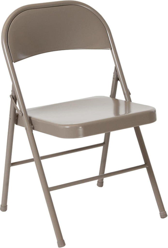 Series Commercial Grade Double Braced Gray Metal Folding Chair