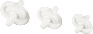 Resin Geometric Decorative Sculpture Knot Inspired Home Decor Statues, Set of 3 Accent Figurines 4", 4", 3"W, White