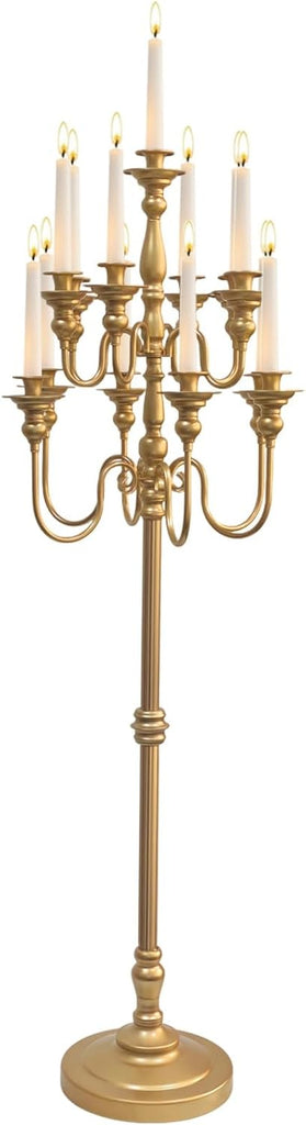 Gold Candelabra Centerpiece, 55'' Tall Floor Candle Holders, Metal 13 Arm Floor Candelabra Centerpiece Decorations