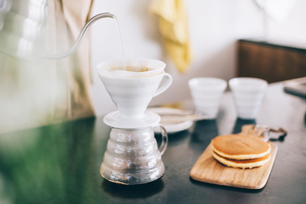V60 Coffee Pour Over Kit Bundle Set - Comes with Ceramic Dripper, Range Server Glass Pot, Measuring Spoon, and 100 - Set of 100