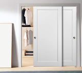 Sliding Closet Door SARTODOORS Quadro 4111 Bypass Interior Doors, no Glass, MDF, 84x80, White, Moder