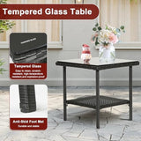 Wicker Outdoor Patio Furniture Set - Conversation | Black for Backyard, Garden & Porch