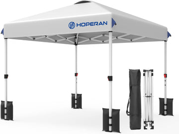10x10 FT Pop Up Canopy Outdoor Tent, 1-Button Push Easy Set Up, Waterproof & 3-Height Adjustable Beach Shade