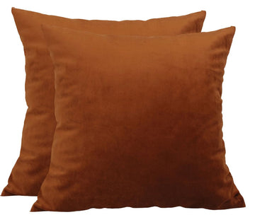2-Pack Super Soft Velvet Pillow Covers, 18x18 Chocolate