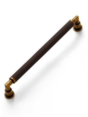 10 Pack Antique Brass Cabinet Pulls 7-9/16" Hole Center Knurled Vintage Drawer Pulls Bathroom Dresser Handles