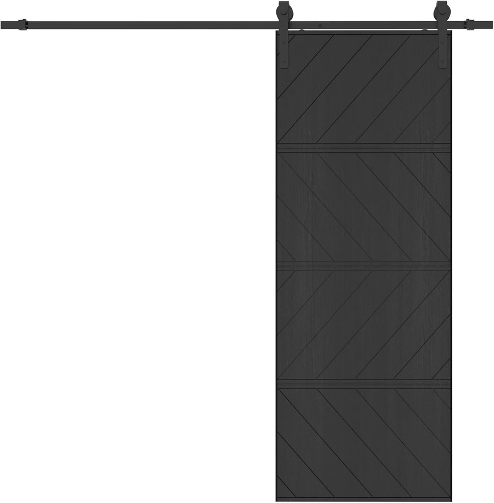 30in X 84in Sliding Barn Door, MDF, with Waterproof Surface, DIY Assemble, Pre-drilled Barn Door Sla