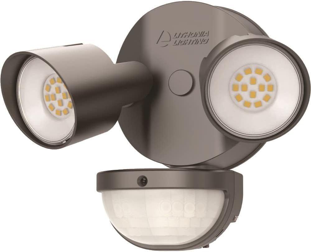 HomeGuard 2-Light LED Outdoor Flood Lights, Motion Sensor | Dark Bronze Motion Sensor Outdoor Lights with Dusk to
