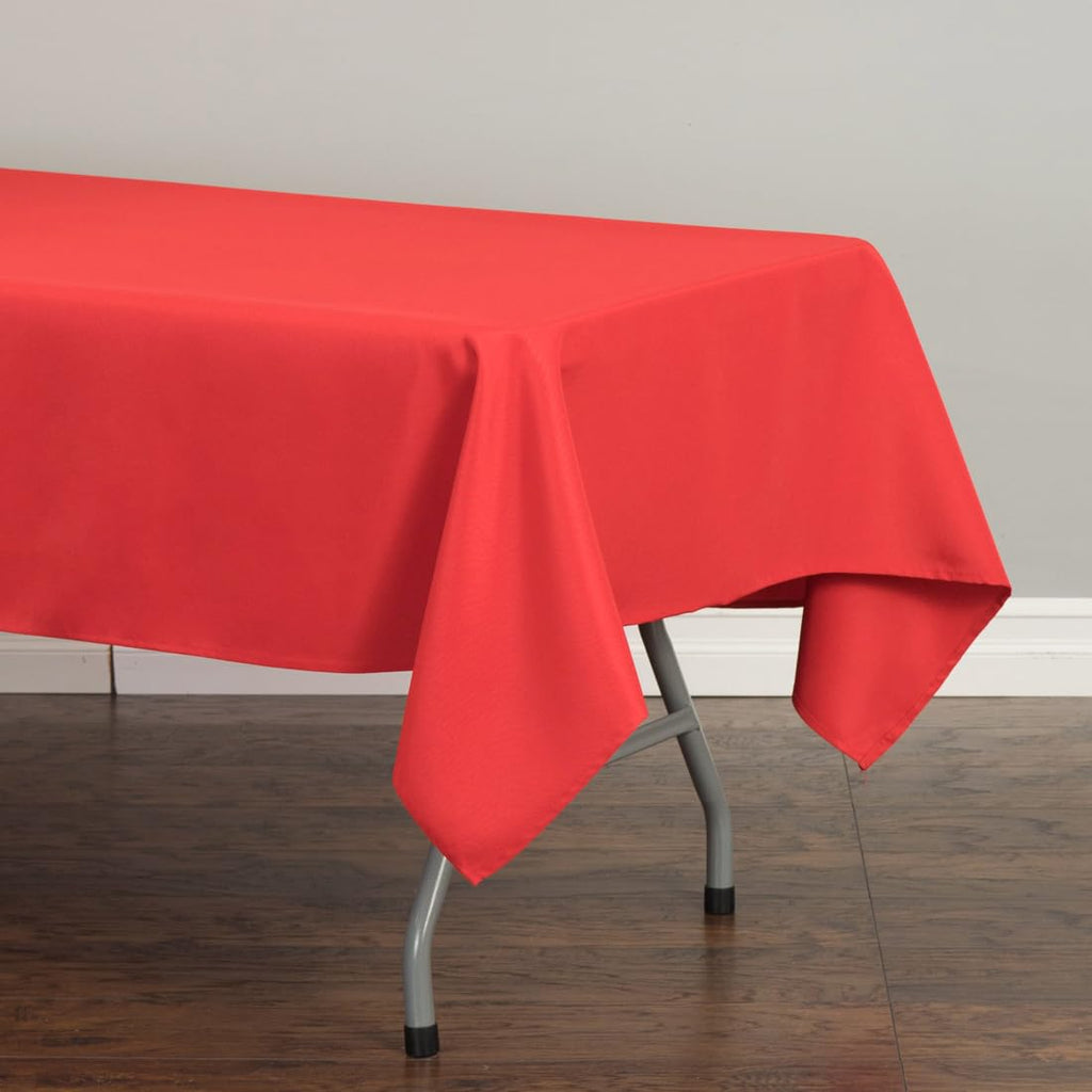 60 x 126-Inch Rectangular Polyester Tablecloth Red