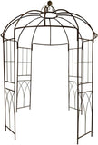 French Style Birdcage Shape Heavy Duty Gazebo,9'Highx 6‘6"Wide,Pergola Pavilion Arch Arbor Arbour Plants Stand Rack for Wedding Outdoor Garden Lawn Backyard Patio,Climbing Vines,Roses,Dark Rust