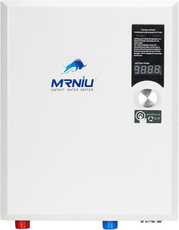 240V Tankless Water Heater, 27kW Electric Instant Hot Water Heater with LED Temperature Display
