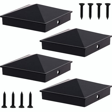True 4" x 4" Heavy Duty Aluminium Post Cap Matte Black Powder Coated