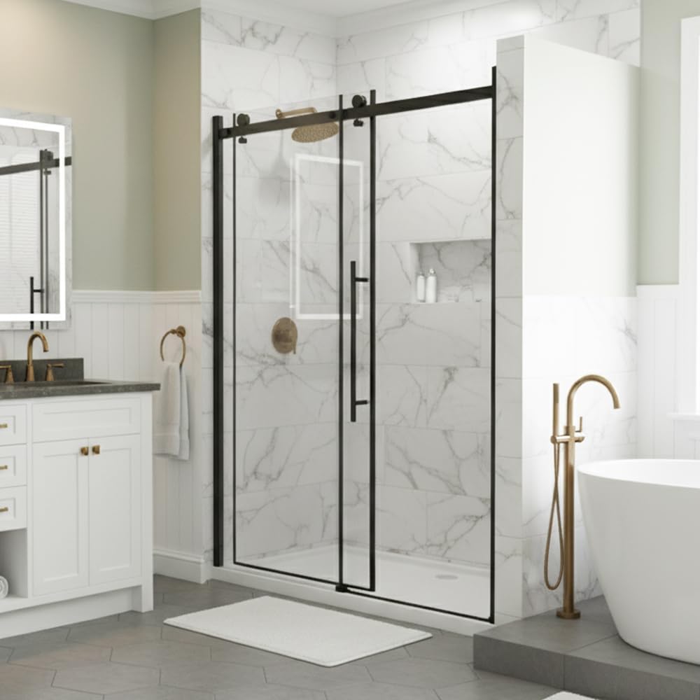 60.in W x 72.in H Frameless Shower Door Single Sliding