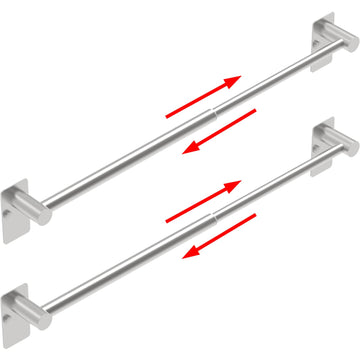 Towel Bar, Adhesive or Drill Wall Mount, Brushed Nickel, 2 Pack