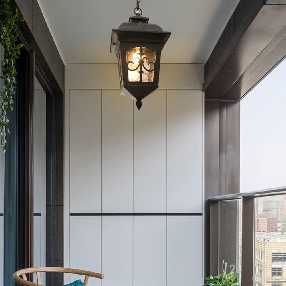 American Style Metal Chandelier Creative Design Outdoor Waterproof Pendant Light High Translucent Glass Hanging Lamp
