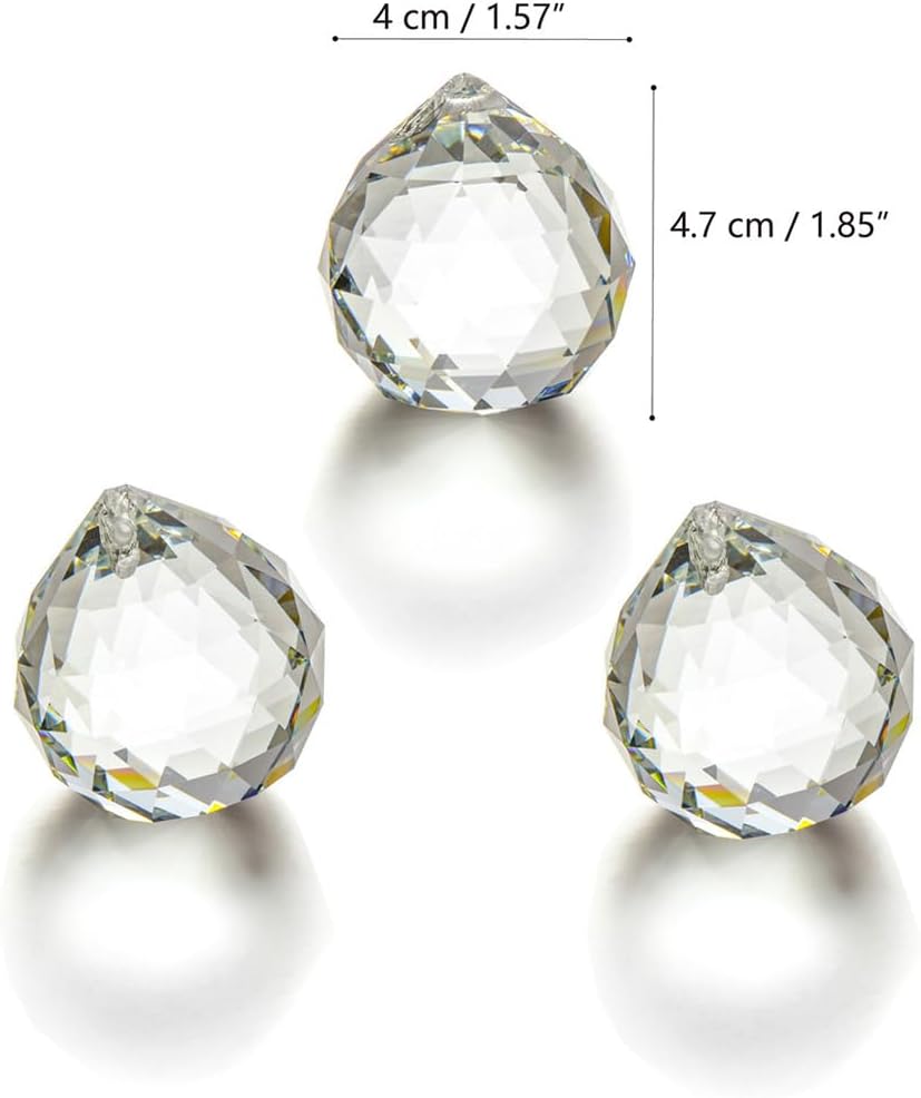 Clear Glass Crystal Ball Prism Pendant Suncatcher 40 mm