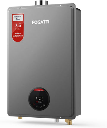 Natural Gas Tankless Water Heater Indoor - Max 7.5 GPM 170, 000 BTU
