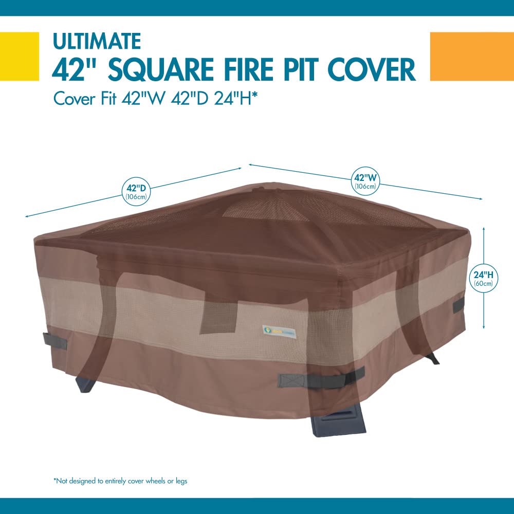 Ultimate Waterproof 44 Inch Square Fire Pit Cover, Outdoor Firepit Cover