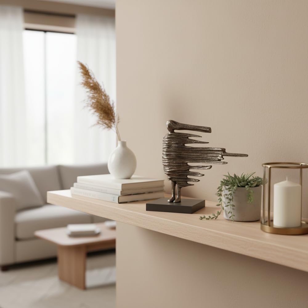 3717 Brisa Blown Away Sculpture, Abstract Modern Sculpture Decor , and Shelf, Bronze-Finished Statue, 11.5" H