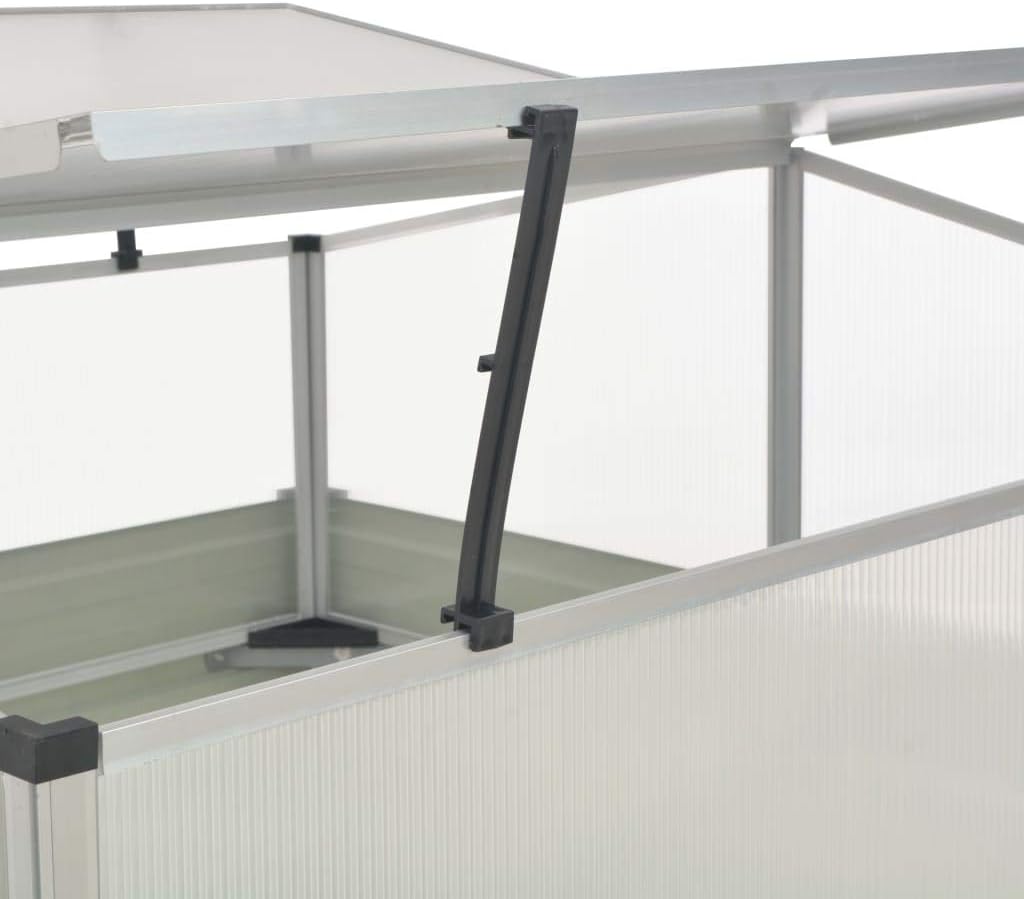 E Galvanized Steel Greenhouse with Raised Garden Bed, 39.4"x39.4"x30.3" Square Cold Frame Planter Box, Open Bottom