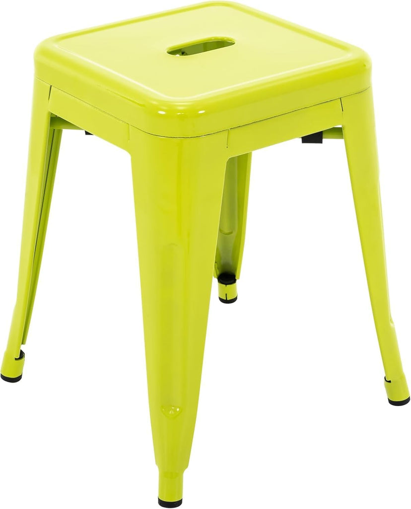 18 inch Industrial Metal Bar Stools, Counter Height Industrial Stools, Stackable Backless Design Island, Bar & Patio