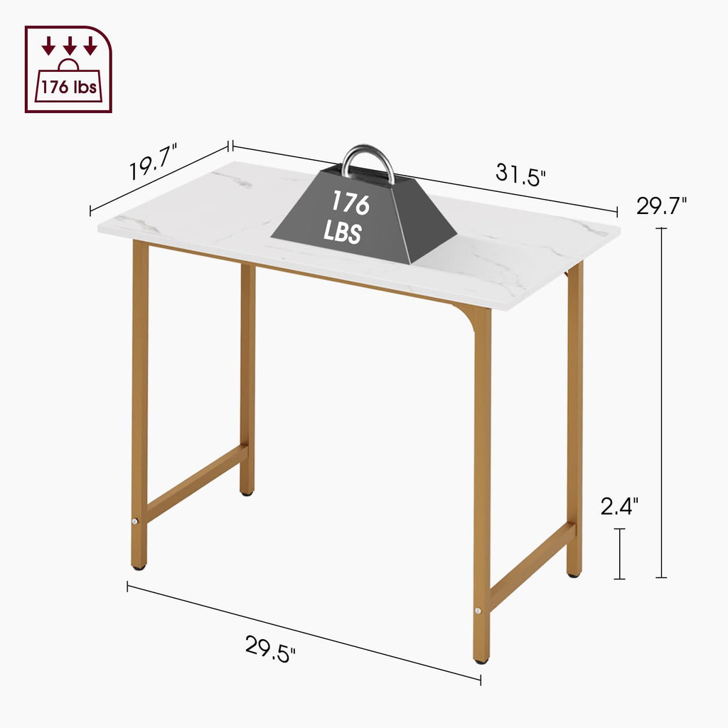 Computer Desk,Home Office Desk, Modern Simple Style Study Writing (Gold, 55 Inch)