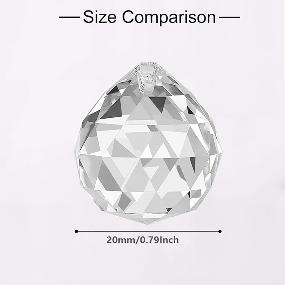 20 Pcs 20mm Clear Crystal Prism Pendant Hanging Crystal Feng Shui Ball Prism Pendant Suncatcher Ball for Wedding