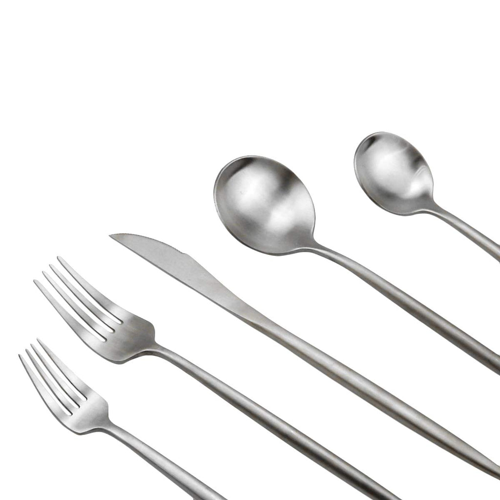 Luxury Flatware, Silverware Sets, 24-pieces Elegant Cute 18/10 Stainless Steel Silverware Set for Eating Home Kitchen