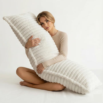Luxurious Faux Fur Full Body Pillow for Adults,Shredded Memory Foam Body Pillows for Side Sleeper & Pregnancy, 20x54
