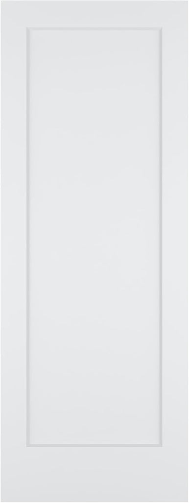 30"x80" 1-Panel Prefinished Laminate White Hollow Core Door Slab, Pre-Assembled Waterproof Shaker Style Interior Door, NOT Pre-drilled and NOT Included Hardware