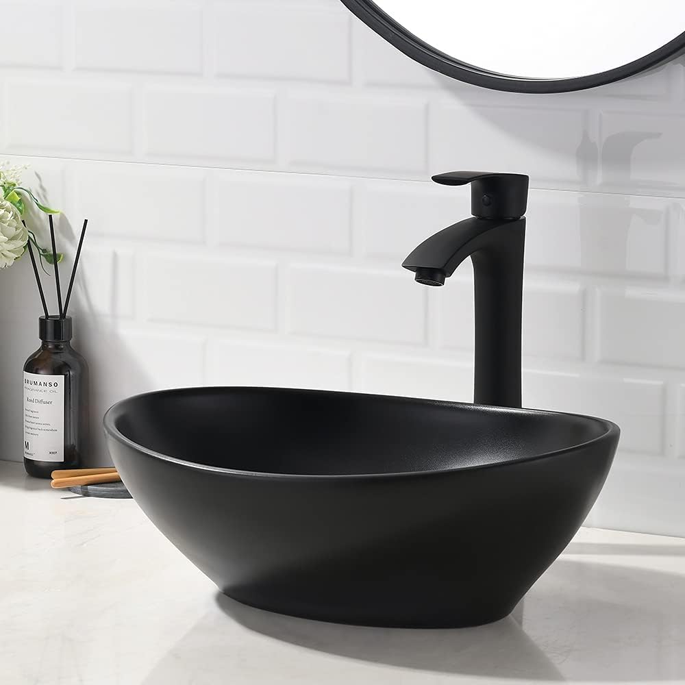 Rectangle Bathroom Sink with Faucet And Drain Combo-VASOYO 19x15 Inch Vessel Sink Above Counter Bathroom Vanity Sinks