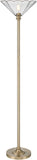 Harmony 72" High Antique Brass and Cast Glass Torchiere Floor Lamp
