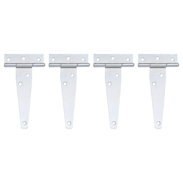 4Pcs T-Strap Door Hinges, 4" Wrought Tee Shed Gate Hinges Iron Hardware for Wooden Barn, Fence, Yard Door Hinges