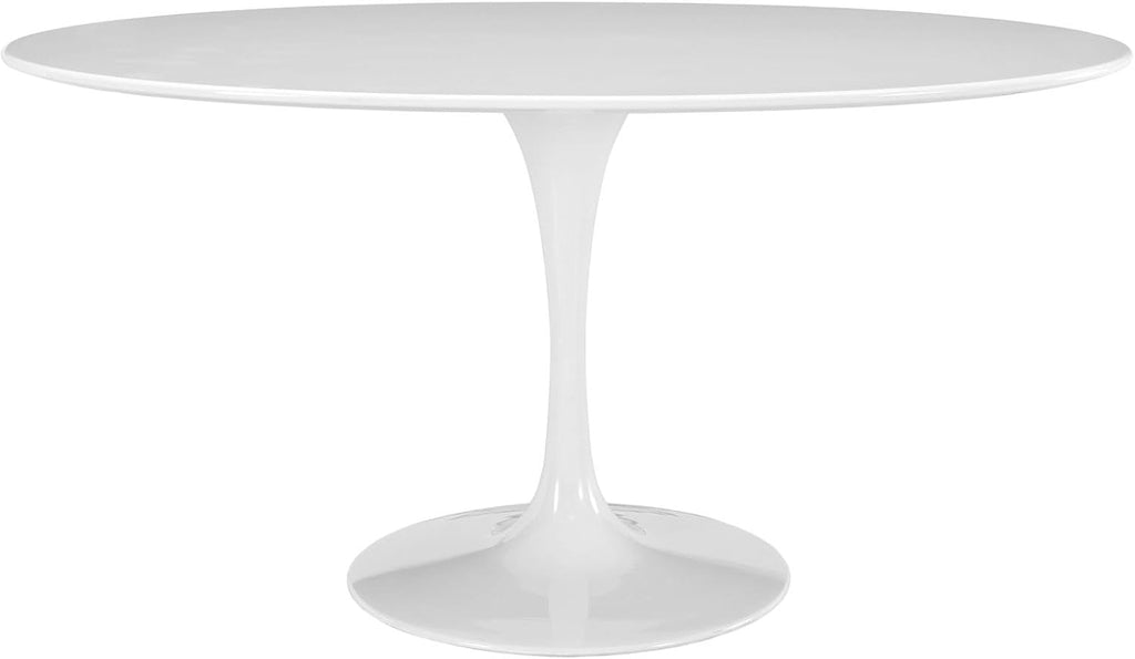Inspired Saarinen Style Tulip Oval Pedestal Dining Table — White, 60″ Oval
