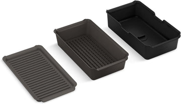 Three-piece workstation sink accessory set
