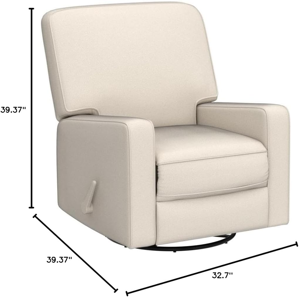 Swivel Rocker Recliner Chair, Glider Rocker Recliner, Beige | Fabric Chair with High Back, Deep Seat