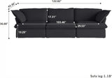 122.82" Cloud Modular Sectional Sofa 3 Seats for Living Room, Comfy Convertible Sectional Sofas Couches, Cushion Covers Removable, Two Corners and One Middle Sofa for Living Room (Black) A124-B0CTX3B1X1