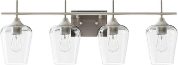 4 Light Bathroom Vanity Light Fixture,Brushed Nickel | Wine Glass Shades, E26 Sockets, Easy to install, Vanity Lights