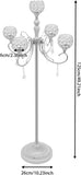 5 Arms Silver Floor Candelabra Centerpiece 49 inches Tall Crystal Beaded Candle Holders Wedding Centerpieces for
