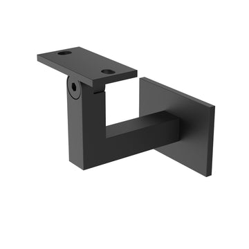 Stainless Steel Handrail Bracket Square for Flat/Curved Bottom Tube Slim Adjustable (Black Matte Powder Coat)