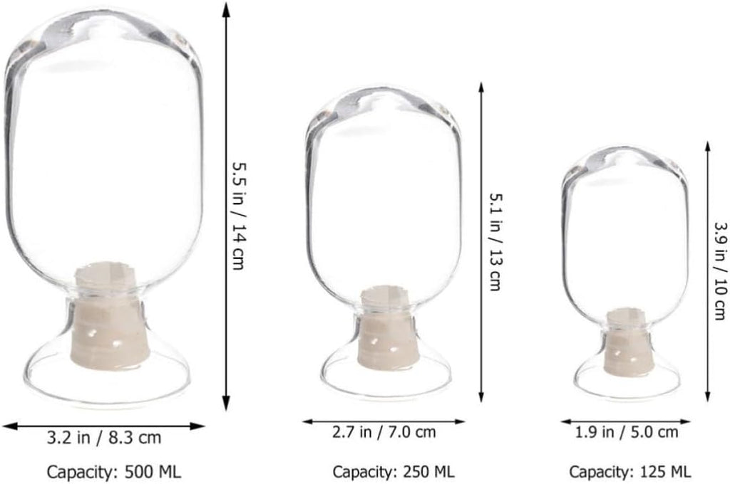 Glass Match Jar Set with Lid Design for Storing Matches and Decorative Uses, 125ml 250ml 500ml Glass Storage - Set of 3