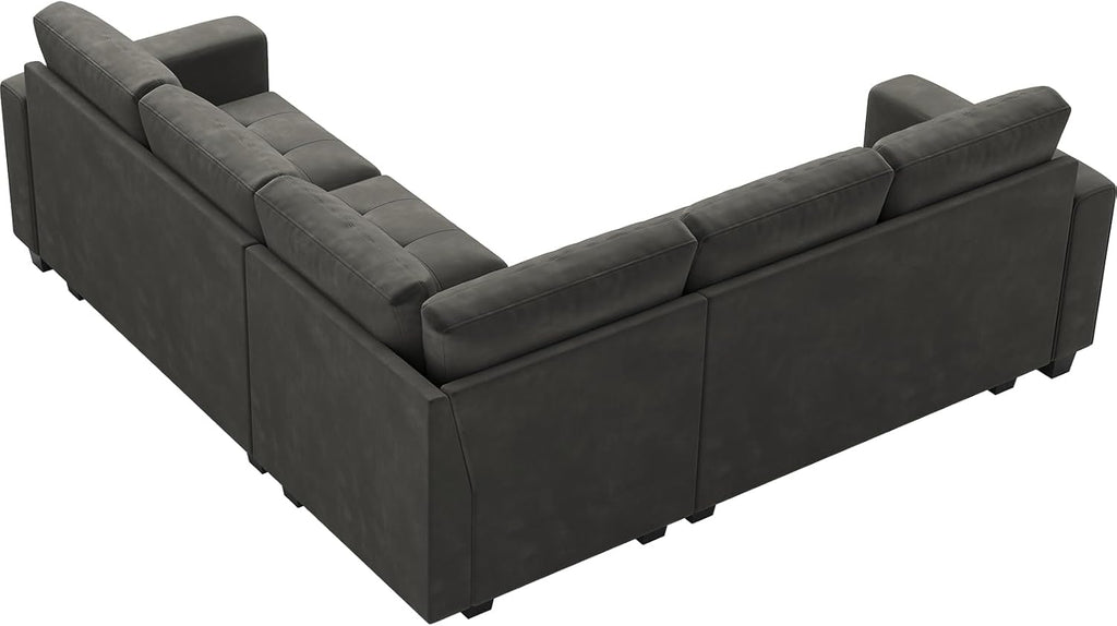 Velvet Modular Sectional Sofa Convertible Sectional Sofa Couch with Reversible Chaise L Shaped 4 Seater Corner Sofa
